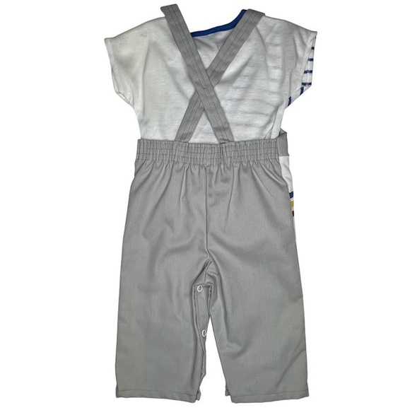 VTG 2pc Overalls 70’s Toddle Time JC Penney Boy “World Explorer” Gray/White NWOT - Picture 5 of 10